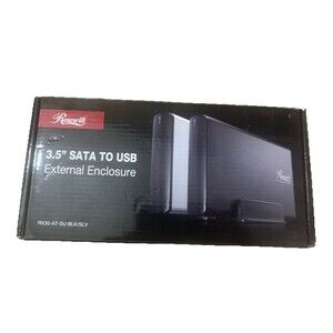 ROSEWILL 3.5" SATA to USB External Enclosure RX35-AT-SU BLK/SLV~ NEW SEALED